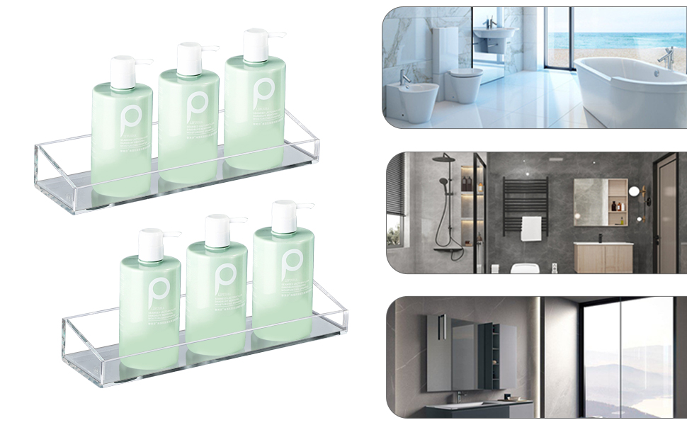 Bathroom Shelves Wall Mounted No Drilling Thick Clear Storage Best Seller  Perspex Bending Neon Rectangle Customize Retail Shop Sign Acrylic Display  Shelving - China Acrylic Logo Block and Acrylic Glass Block price
