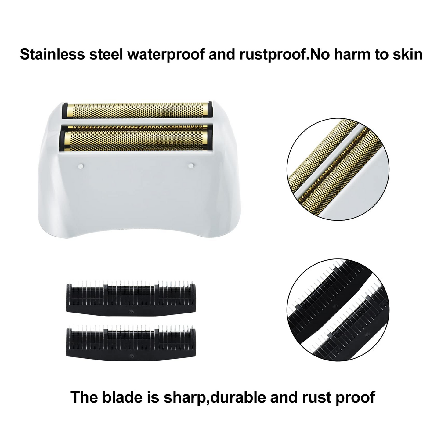 Pro Shaver Replacement Foil and Cutters compatible with andis No.17150/17155/17200 shaver ProFoil Lithium replacement" Golden